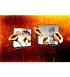 Abstract flower oil painting 4 - ID # 221796457