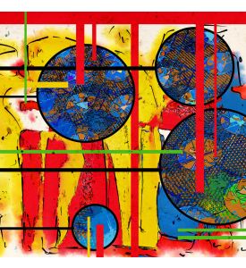 abstract painting digital collage mixed media colorful background 2 - ID # 240121897