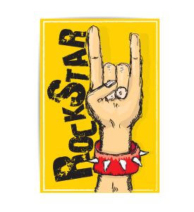 vector doodle hand sign rock n roll music on white rock n roll icon 1 - ID # 300849626