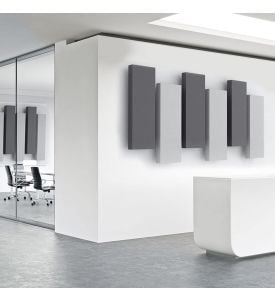 Acoustic Panels - 6 pc noise absorption sound panels, Style: 3' TALL STAGGERED IN DMD - Covers 18 Sq. Feet.