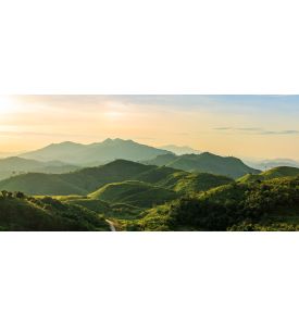 Beautiful sunrise over the mountain range - ID # 525429034