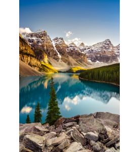 Moraine lake and mountain range - ID # 597602528