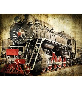 Grunge steam locomotive old train - ID # 61280110