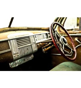 Grunge and hight rusty elements of old luxury car  - ID # 95929963