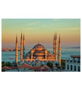 Blue Mosque In Glorius Sunset Istanbul Sultanahmet Park - ID # 174067919
