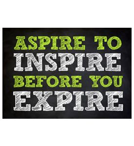 Inspire Concept On Chalkboard - ID # 198340097