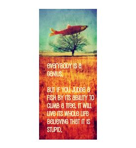 A Quote With A Fish In A Tree Toned With A Warm Instagram Like Filter  - ID # 207175120