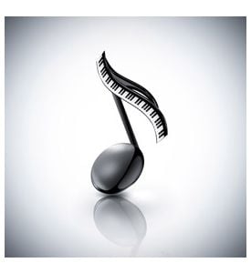 musical note with piano keys on a light background - ID # 236036506
