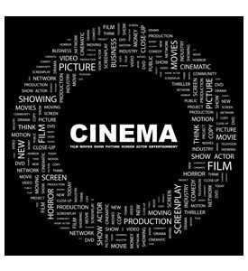 Cinema Circular Frame Tag Cloud Illustration - ID # 24301049