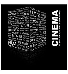 Cinema Cube Tag Cloud Illustration  - ID # 24313593