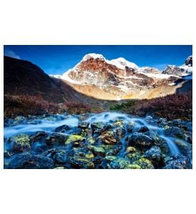 Sunrise in the Himalayas at a beautiful stream Everest Regio 1 - ID # 246784543