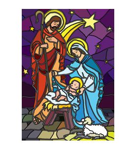 Nativity In Stained Glass - ID # 26839455