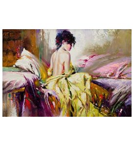 Portrait of the nude girl on a bed - ID # 46030804