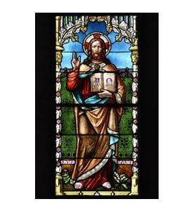 Blessing Jesus Christ Stained Glass Window - ID # 34212514