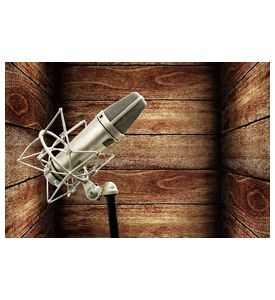 Microphone In Wooden Box - ID # 37964854