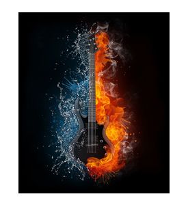 Cgi Electric Guitar On Fire And Water - ID # 38136475