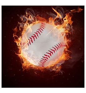 Hot Baseball Ball In Fires Flame - ID # 51435411