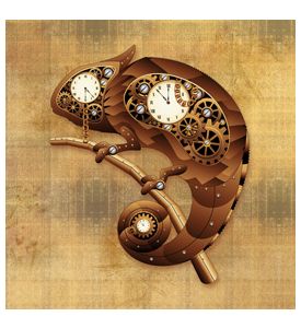 Steampunk Chameleon Vintage Style - ID # 58466950