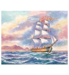 Ship Sailing Painting - Landscape Marine - ID # 60160137