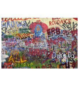 Famous Graffitti Jonh Lenon In Prague - ID # 979293