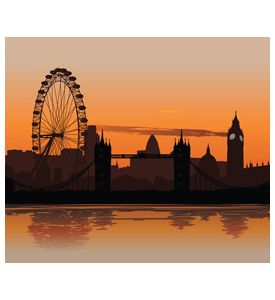 London Skyline With Reflection On The Thames - ID # V-16748800-V