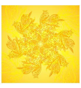 Vintage Orange Ethnic  Ornament Mandala - ID # V-52601415-V