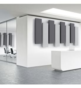 Acoustic Panels - 8 pc noise absorption sound panels, Style: STAGGERED IN DMD - Covers 32 Sq. Feet.