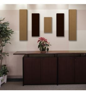 Acoustic Panels - 5 pc noise absorption sound panels. Style: SUEDE-SHORTWAVE - Covers 16 Sq. Feet.