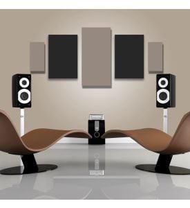 Acoustic Panels - 5 pc noise absorption sound panels. Style: DMD-PULSE - Covers 24 Sq. Feet.