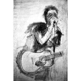 Singer Abstract Buy Abstract Singer With Guitar On Canvas In Black| Acousticart