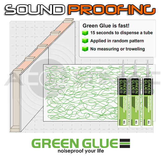 SOUNDPROOFING - GREEN GLUE - 6 PACK - COVERS 96 SQ. FEET.