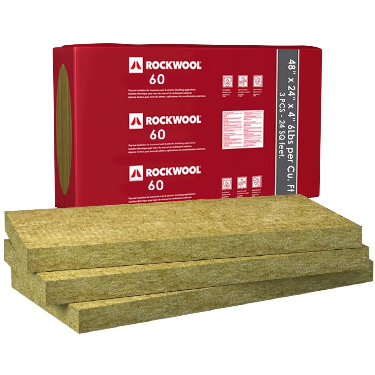 ROXUL MINERAL WOOL ROCKBOARD 60 or Rockwool inulation - Acoustimac