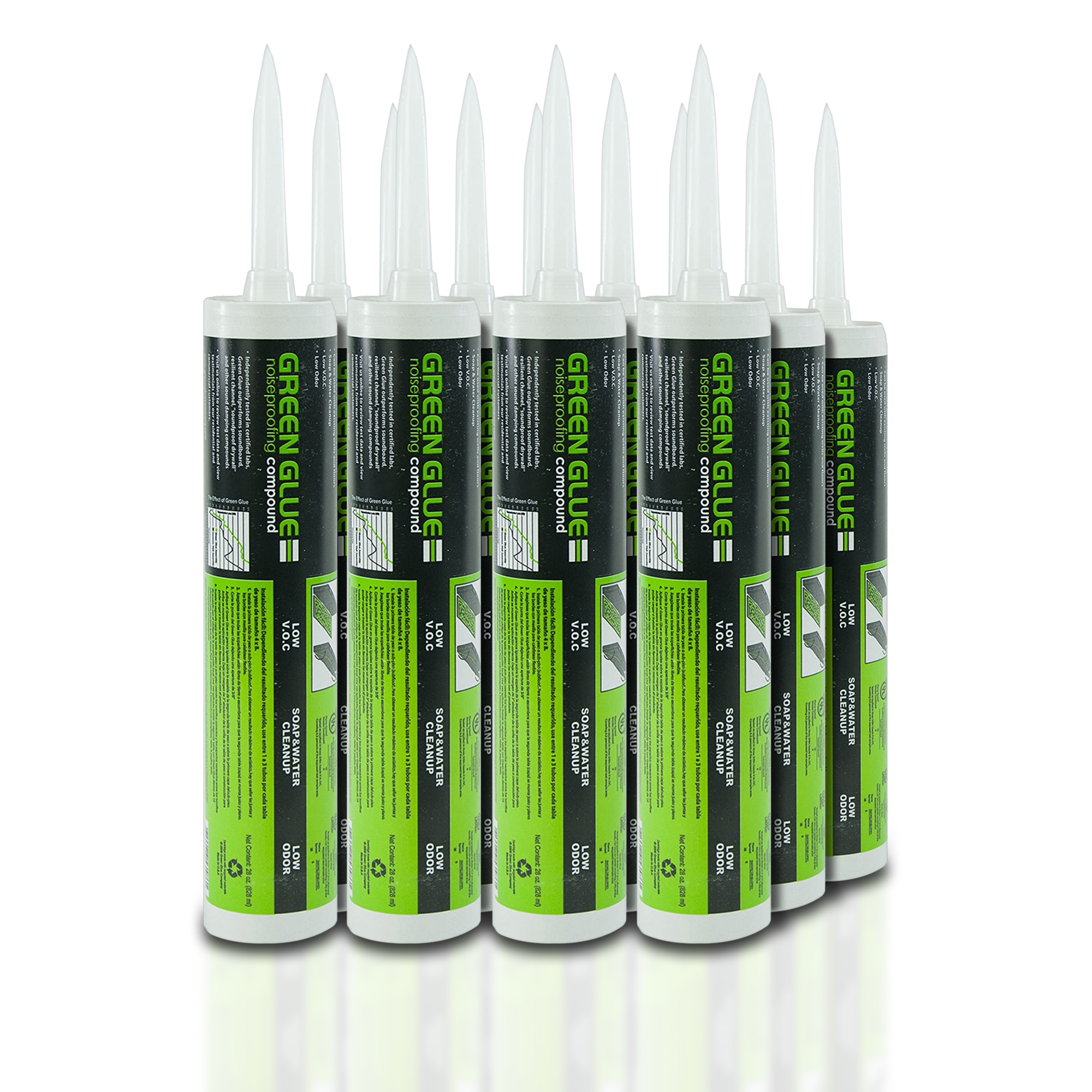 SOUNDPROOFING - GREEN GLUE - 12 PACK - COVERS 192 SQ. FEET